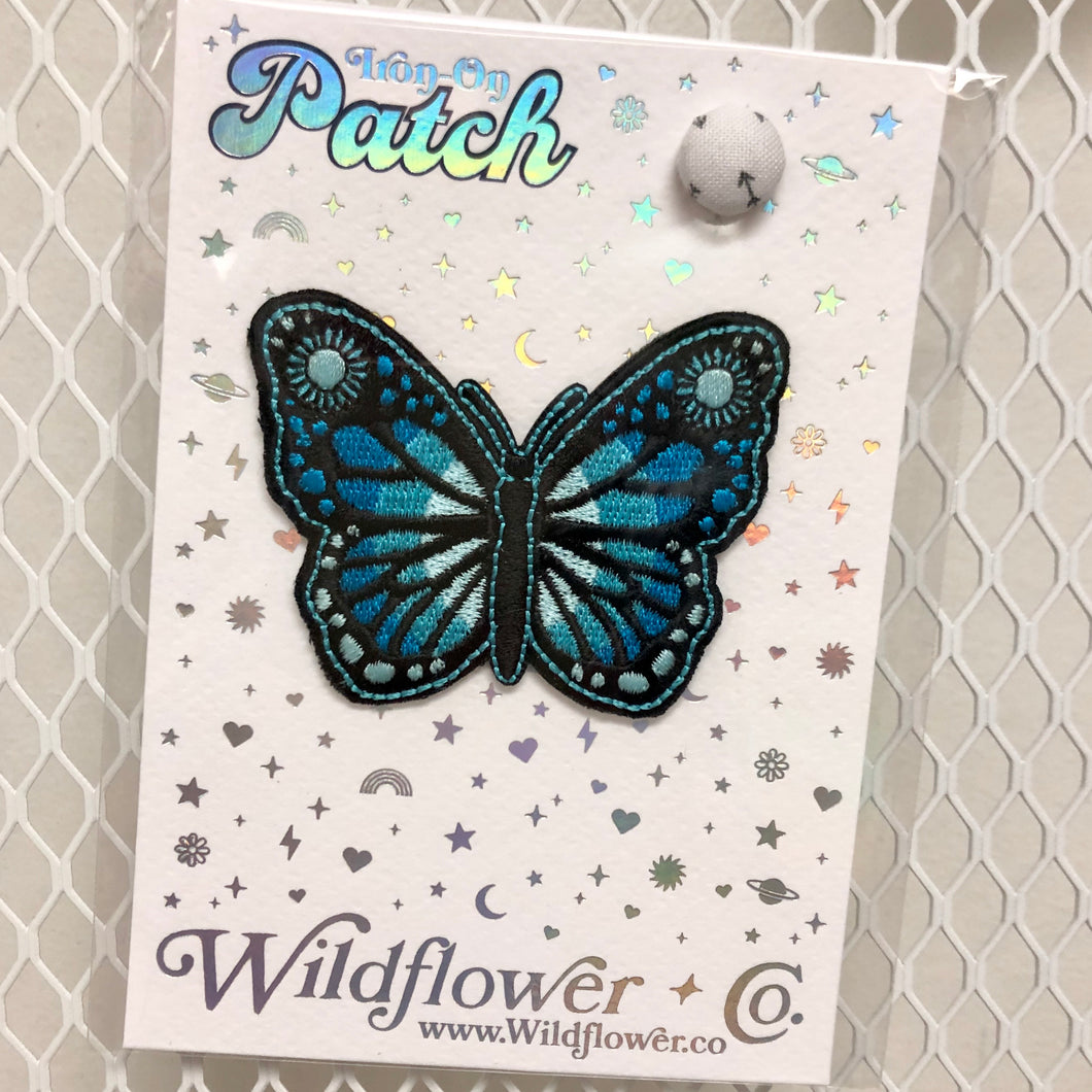 Butterfly - Turquoise Iron-On Patch