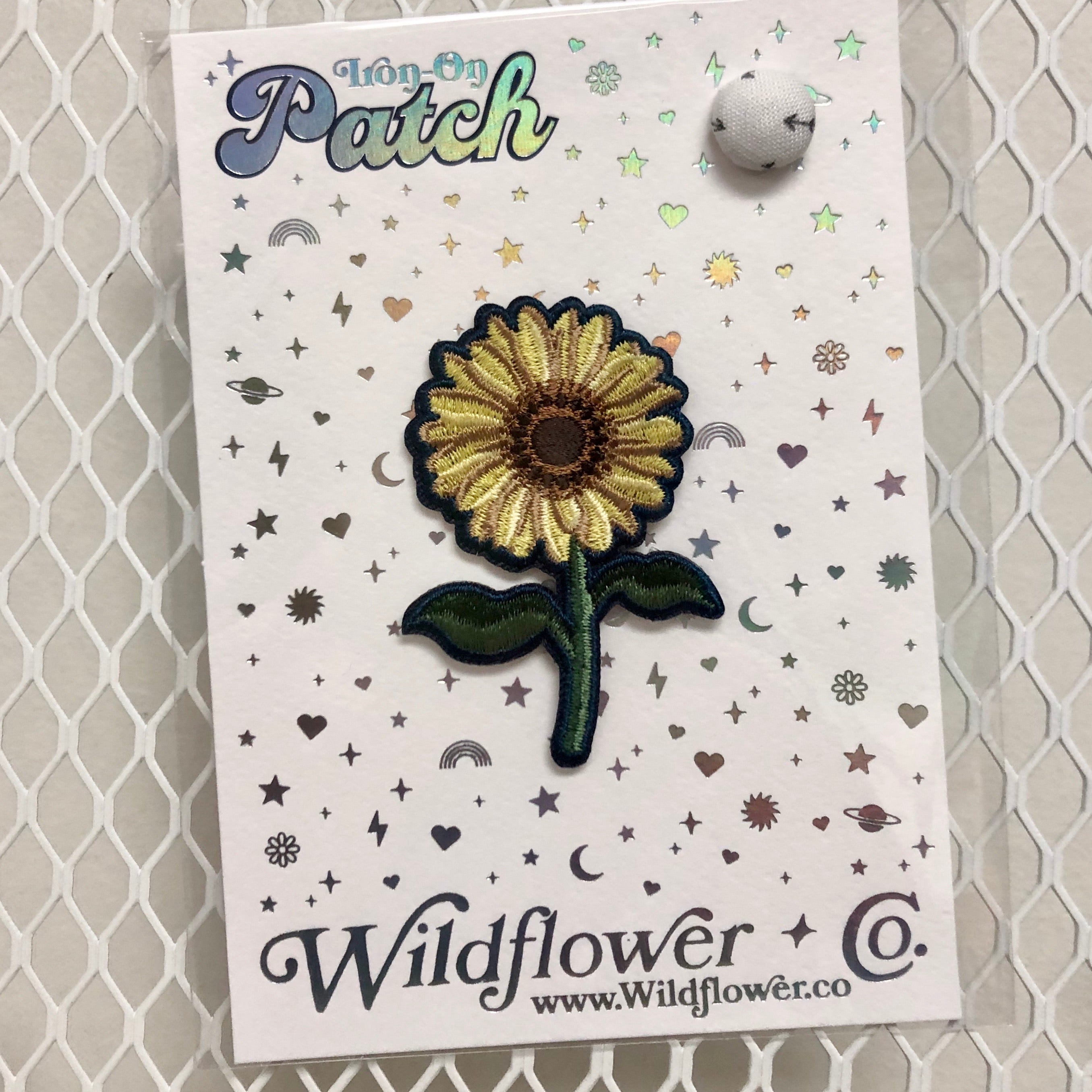Long Stem Sunflower Iron-On Patch