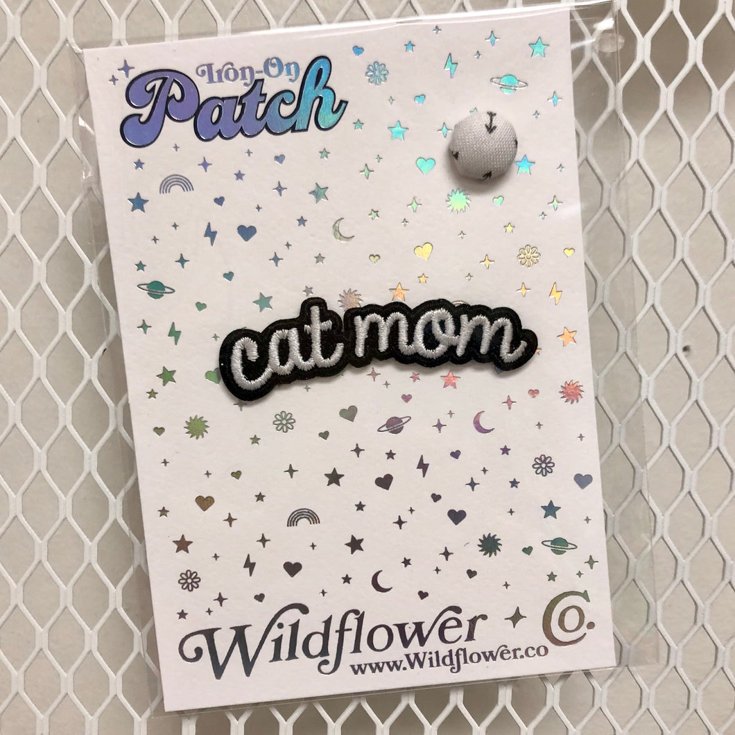 Cat Mom Iron-On Patch