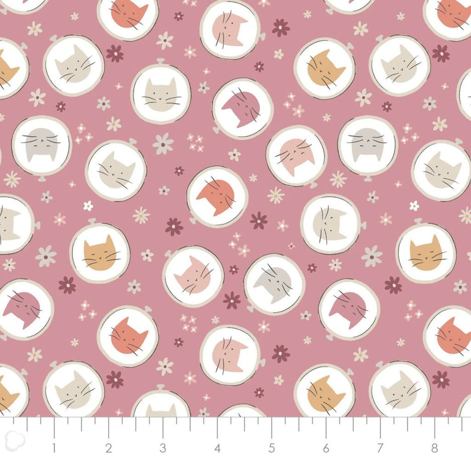 Smitten Kitten - Embroidery Hoop Toss in Lilac