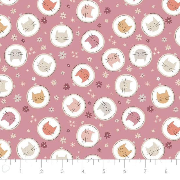 Smitten Kitten - Embroidery Hoop Toss in Lilac