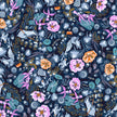 Lantern Light - Critter Floral in Indigo