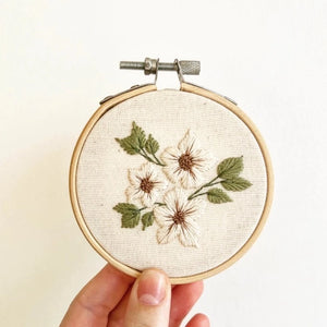 Neutral Flowers Embroidery Kit
