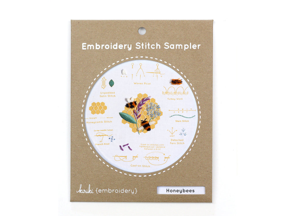 Embroidery Stitch Sampler - Honeybees