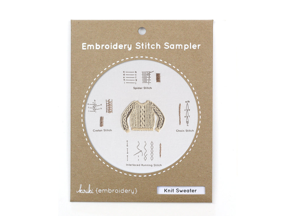 Embroidery Stitch Sampler - Knit Sweater