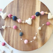 Felt Ball and Wood Bead Garland Craft Kit - Pink and Grey