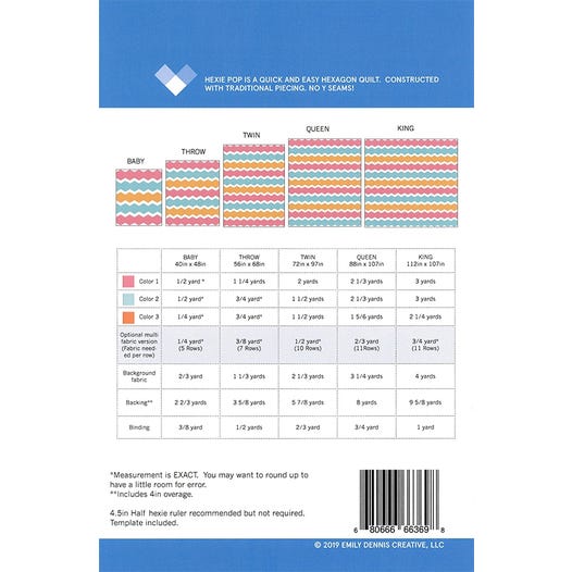 Hexie Pop Quilt Pattern