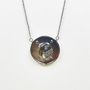 Knit Coin Necklace - SILVER