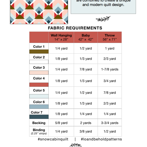 Snow Cabin Quilt Pattern
