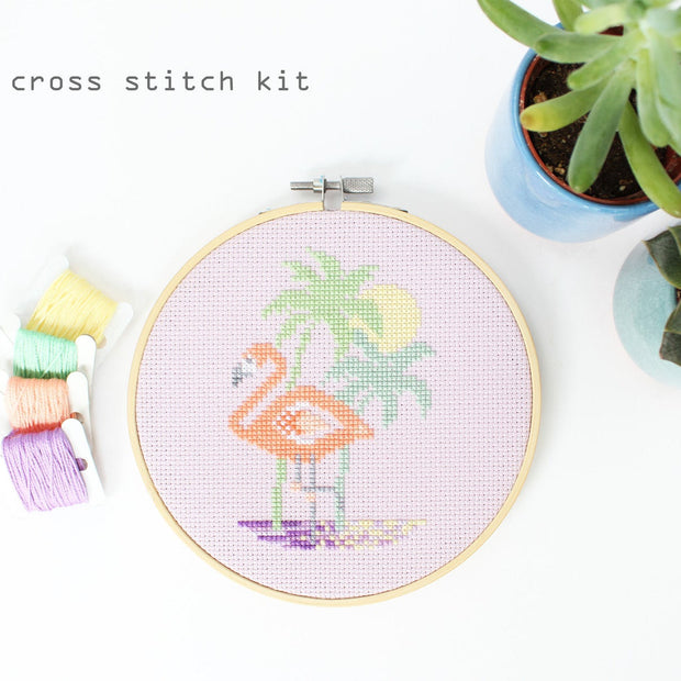 Solo Flamingo Cross Stitch Kit