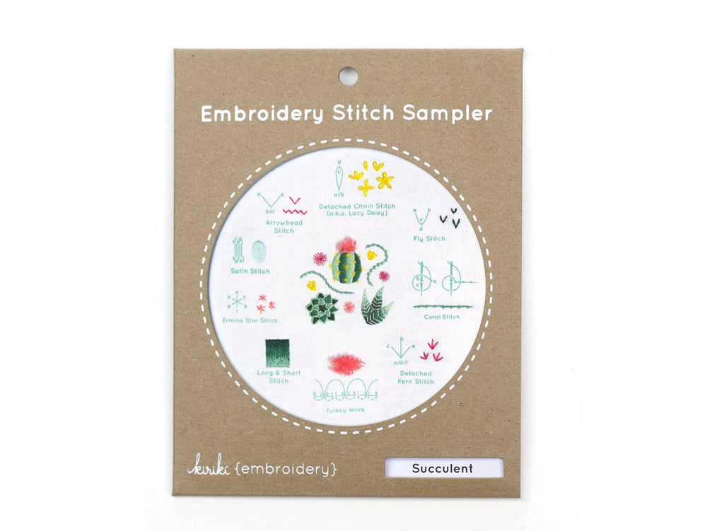 Embroidery Stitch Sampler - Succulent