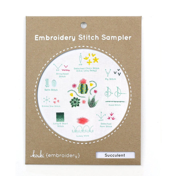 Embroidery Stitch Sampler - Succulent