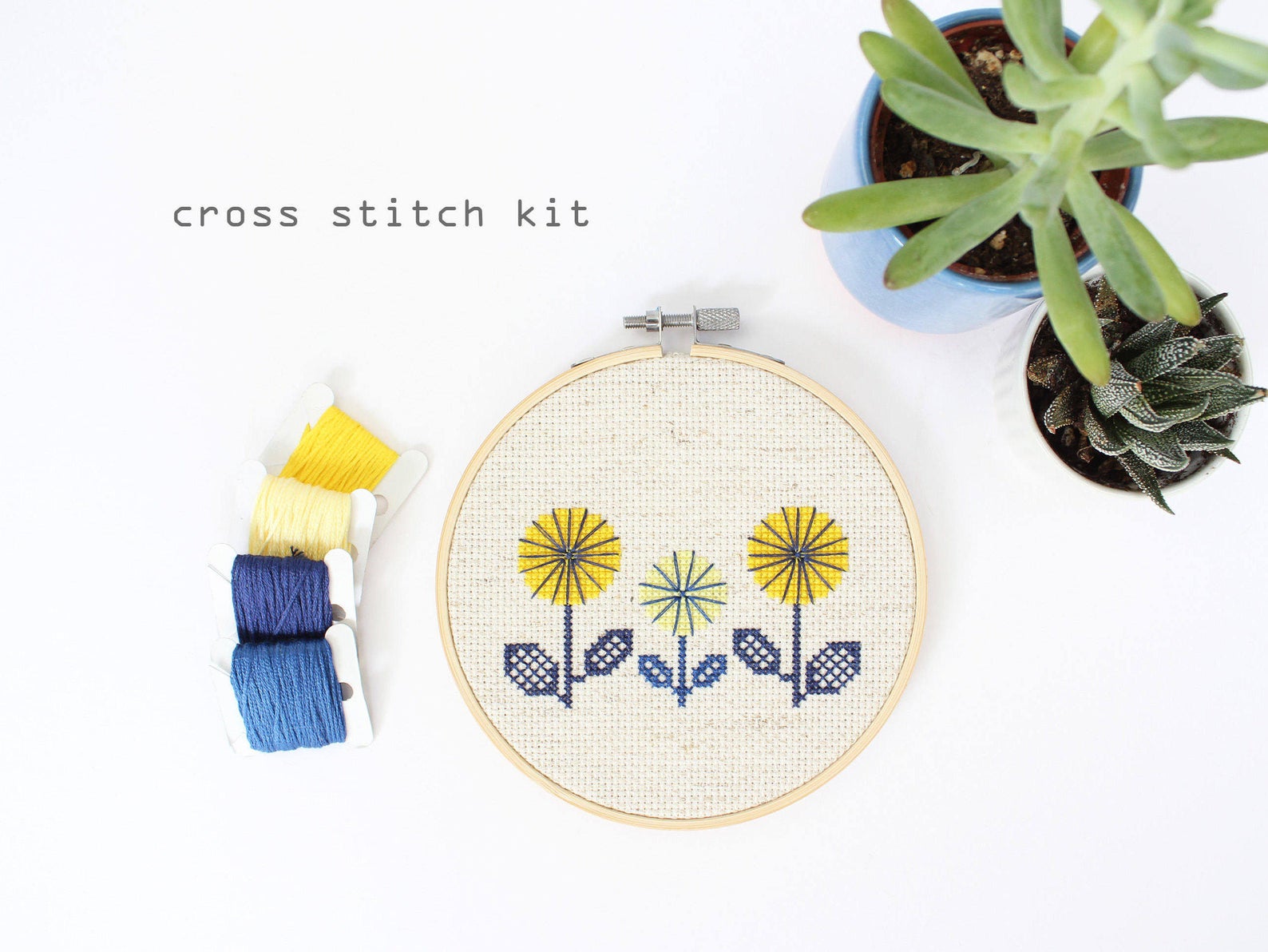 Yellow Spring Flowers Cross Stitch Kit