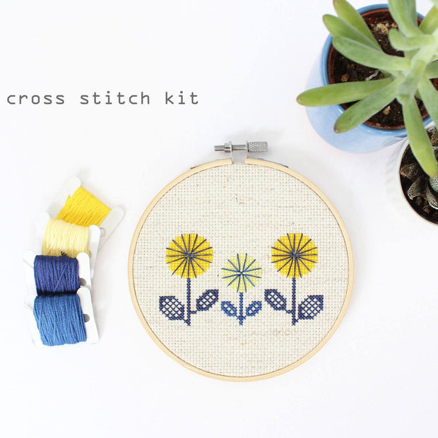 Yellow Spring Flowers Cross Stitch Kit